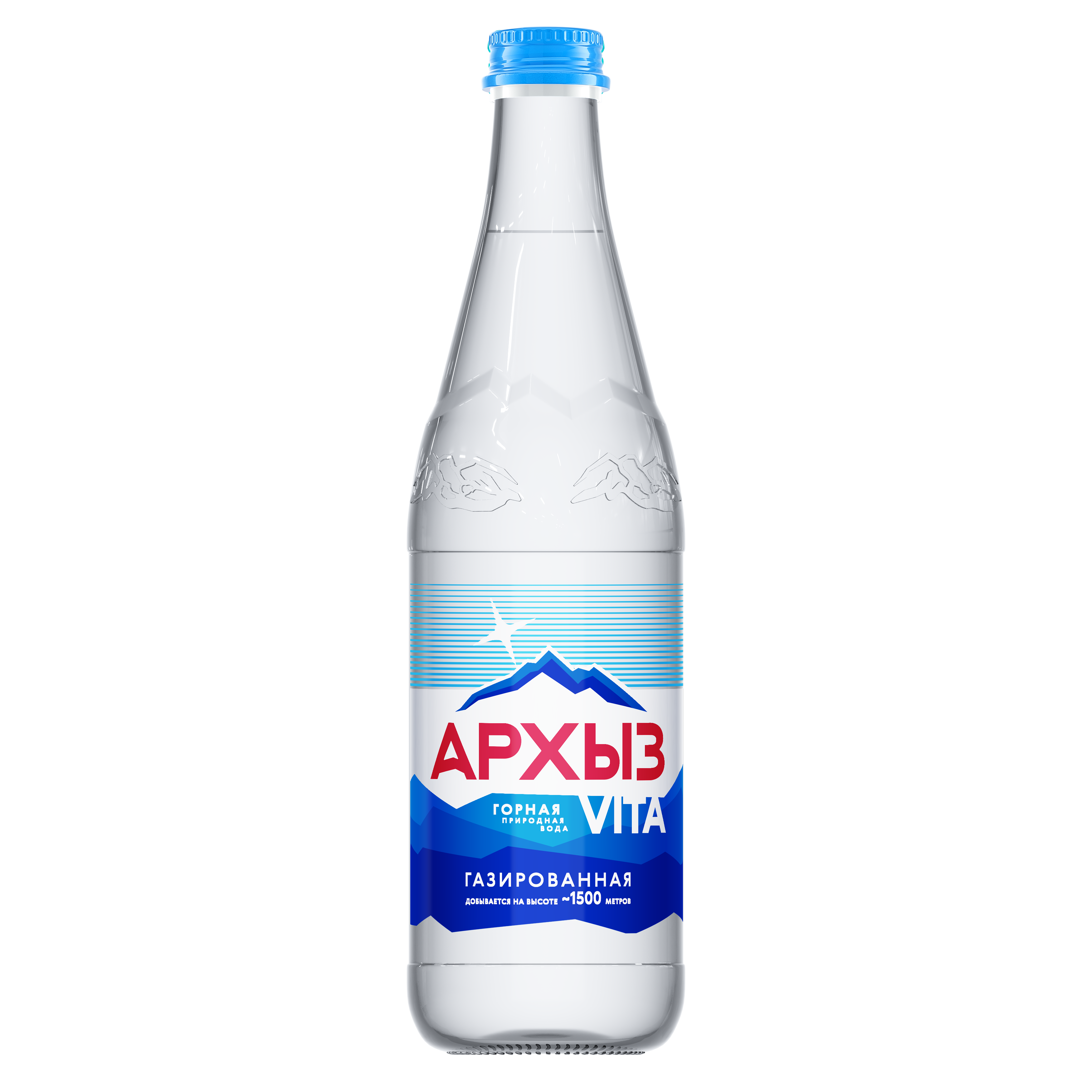 Вода минеральная природная столовая питьевая "Архыз Vita" 0,5 л газированная стекло